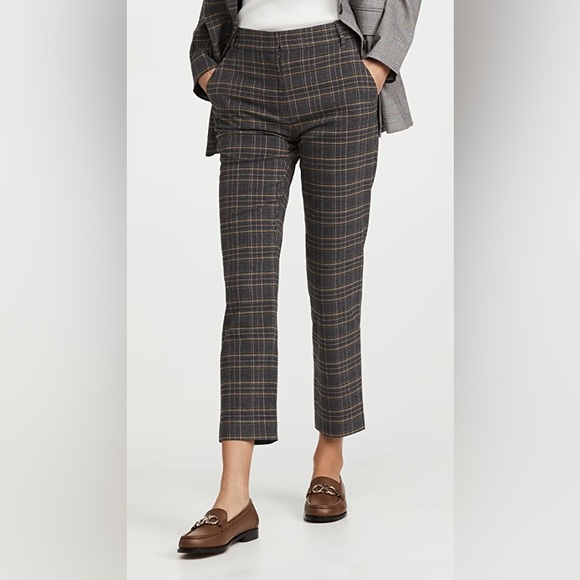 SOMETHING NAVY PLAID TROUSERS - Picture 2 of 4